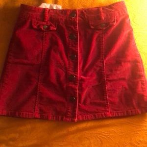 BDG red skirt button up